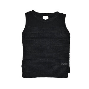 Banana Republic Women Pullover Sweater Vest Crewneck Black Size M Nylon Heritge